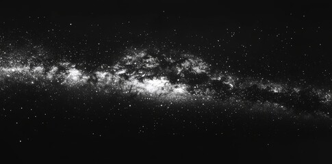 Wall Mural - a black and white background with our galaxy in space. nebula galaxy background with twinkling stars