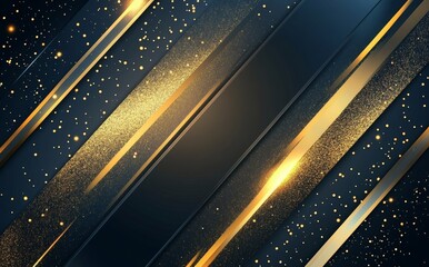 Wall Mural - modern abstract background with gold sparkle glitter and gradient decoration shapes in geometric pol