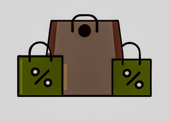 green shopping bag with sale sign