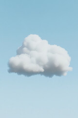 Wall Mural - fluffy white cloud against a clear blue sky, capturing the simplicity and beauty of nature in a peac