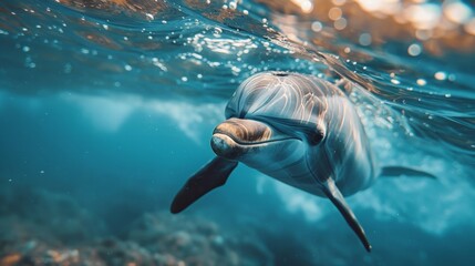 Dolphin swimming in a sea 