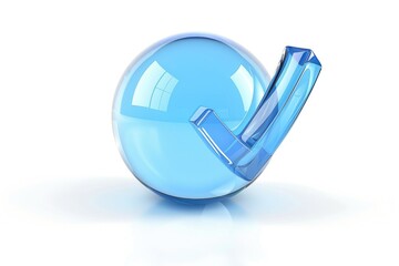 Sticker - A blue glass ball with a blue arrow emerging from it