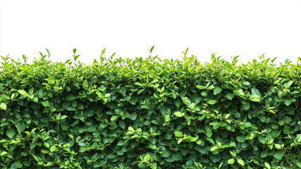 green hedge wall isolated on white background