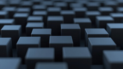 Wall Mural - abstract image of a geometric pattern formed by an array of black cubes creating a modern and futuri