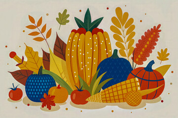 Sticker - autumn background with leaves