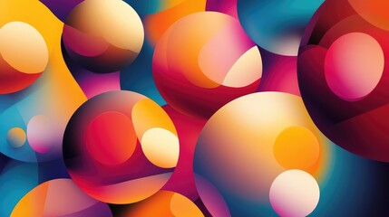 Sticker - Colorful spherical abstract geometric background