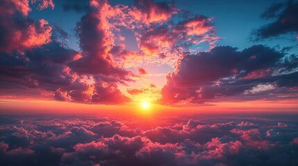 Sticker - Aerial View of Sunset Clouds