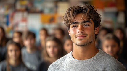 Poster - Young Man in Classroom Setting