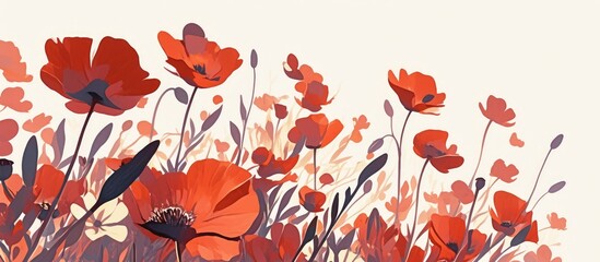 Canvas Print - 3D graphic illustration of poppies suitable for photo wallpaper home interiors postcards and covers