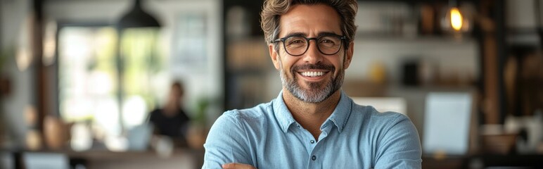 Sticker - Smiling Man in a Modern Office