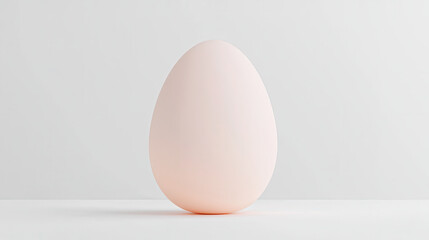 Wall Mural - minimalistic image of a smooth, pastel-colored egg against a neutral background, embodying simplicit