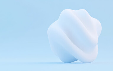 Wall Mural - abstract of a smooth white twisted shape on a light blue background, showcasing modern design and mi