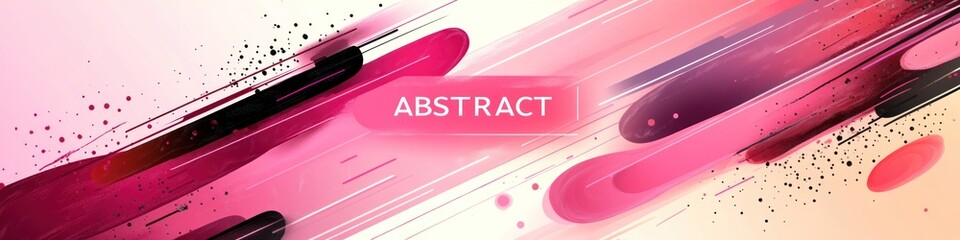 Poster - Abstract Design with Pink and Black Strokes