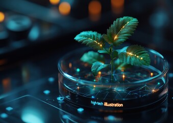 Canvas Print - High-Tech Plant Growth: A Futuristic Illustration