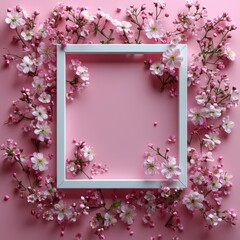 Poster - Pink Floral Frame