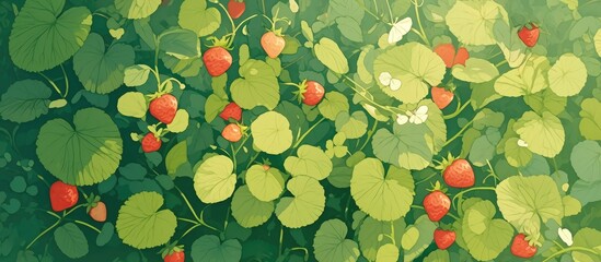 Strawberry Plant With Ripe Strawberries In The Field