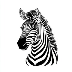 Wall Mural - Zebra Head Silhouette.