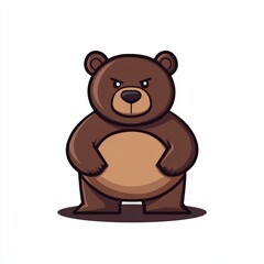 Sticker - Angry Cartoon Bear.