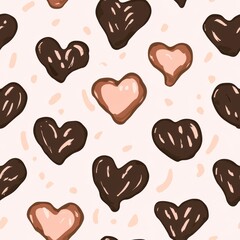 Canvas Print - Chocolate Heart Pattern.