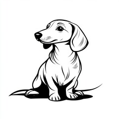 Poster - Dachshund Line Art.