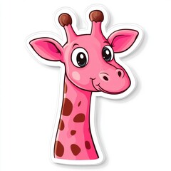 Canvas Print - Pink Giraffe Sticker.