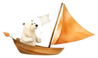 Wall Mural - PNG Bear sailing bear sailboat vehicle.