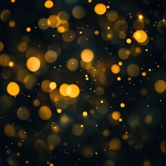 Canvas Print - Golden bokeh lights on black