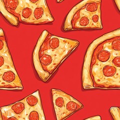 Sticker - Pizza Pattern.