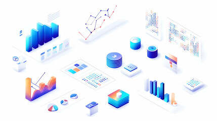 A pack of Flat Illustrations for Business Analytics.