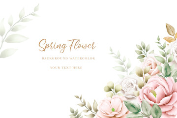 Wall Mural - beautiful watercolor floral rose background