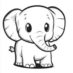 Canvas Print - Cute Elephant Illustration.