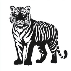 Wall Mural - Tiger Silhouette.