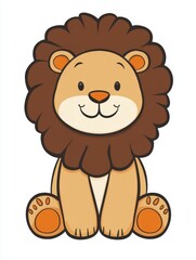 Sticker - Cute Cartoon Lion.