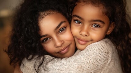 Mother and Daughter Embrace: A Tender Moment of Love