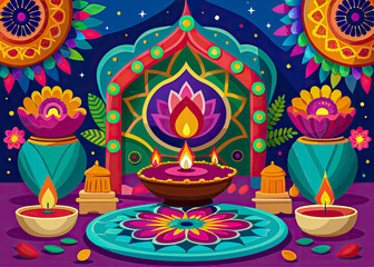 Wall Mural - diwali festival background