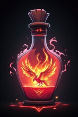 Wall Mural - Phoenix in a Bottle of Fire