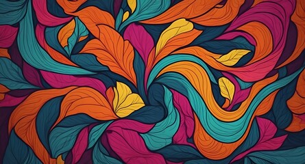 seamless abstract background with leaves