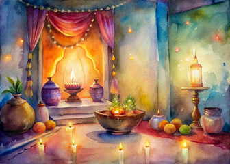 Wall Mural - still life with candle