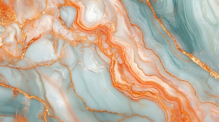 Sticker - A vibrant abstract design featuring swirling patterns of teal and orange with a glossy finish.