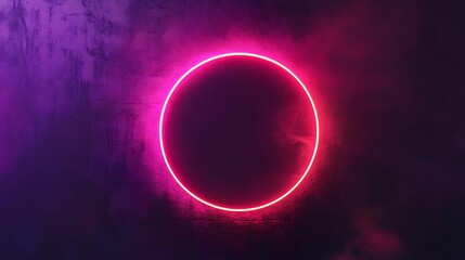 Sticker - A glowing neon circle against a textured background, creating a vibrant and modern visual effect.