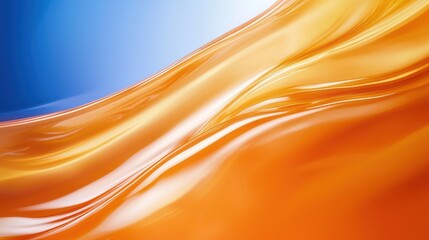 Aufkleber - Vibrant abstract wave background featuring a dynamic blend of orange and blue hues, perfect for modern and creative design projects.