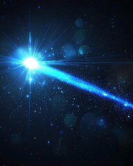 Wall Mural - Blue light streaks across dark space