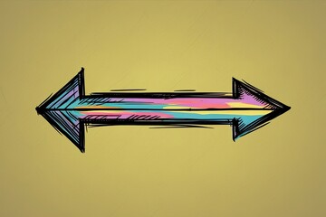 Vibrant Isolated Arrow Sketch Graphic Design Element
