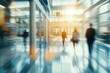 © Dzikrul Husnani - Blurred image of business people in the lobby of a modern office building , ai
