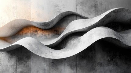 Canvas Print - Abstract waves of textured concrete create a modern aesthetic.