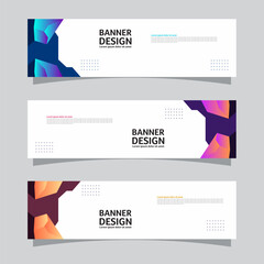 Wall Mural - Vector set of landscape banner background design concept. Colorful background business layout template