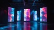 © CinimaticWorks - abstract light show and vibrant LED projection screens on stage, offering a dynamic visual display and immersive entertainment experience