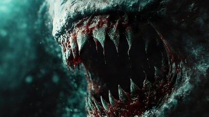 Canvas Print - Close-Up of a Monstrous Creature's Jaws