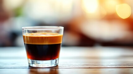 Poster - A glass of coffee with distinct layers, showcasing rich colors and textures.