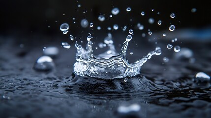 water splash on black ground